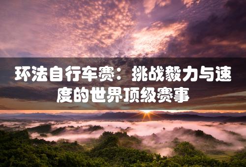 环法自行车赛：挑战毅力与速度的世界顶级赛事