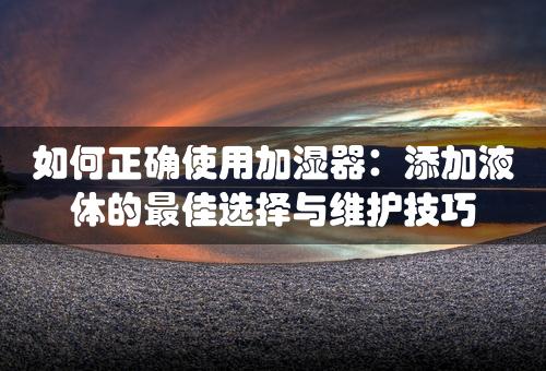 如何正确使用加湿器：添加液体的最佳选择与维护技巧