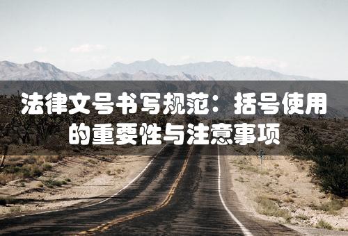 法律文号书写规范：括号使用的重要性与注意事项