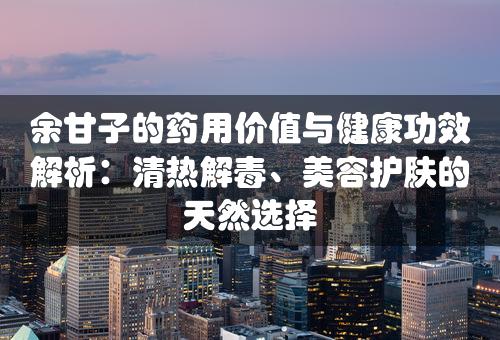 余甘子的药用价值与健康功效解析：清热解毒、美容护肤的天然选择