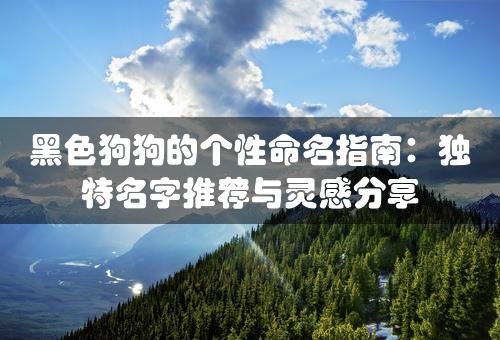 黑色狗狗的个性命名指南：独特名字推荐与灵感分享